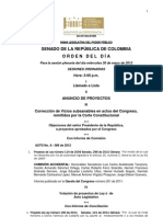 Plenaria Senado - Orden del día - 30 de mayo de 2012