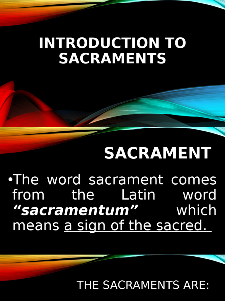 Lesson 2 Introduction to Sacraments | PDF | Sacraments | Grace In ...