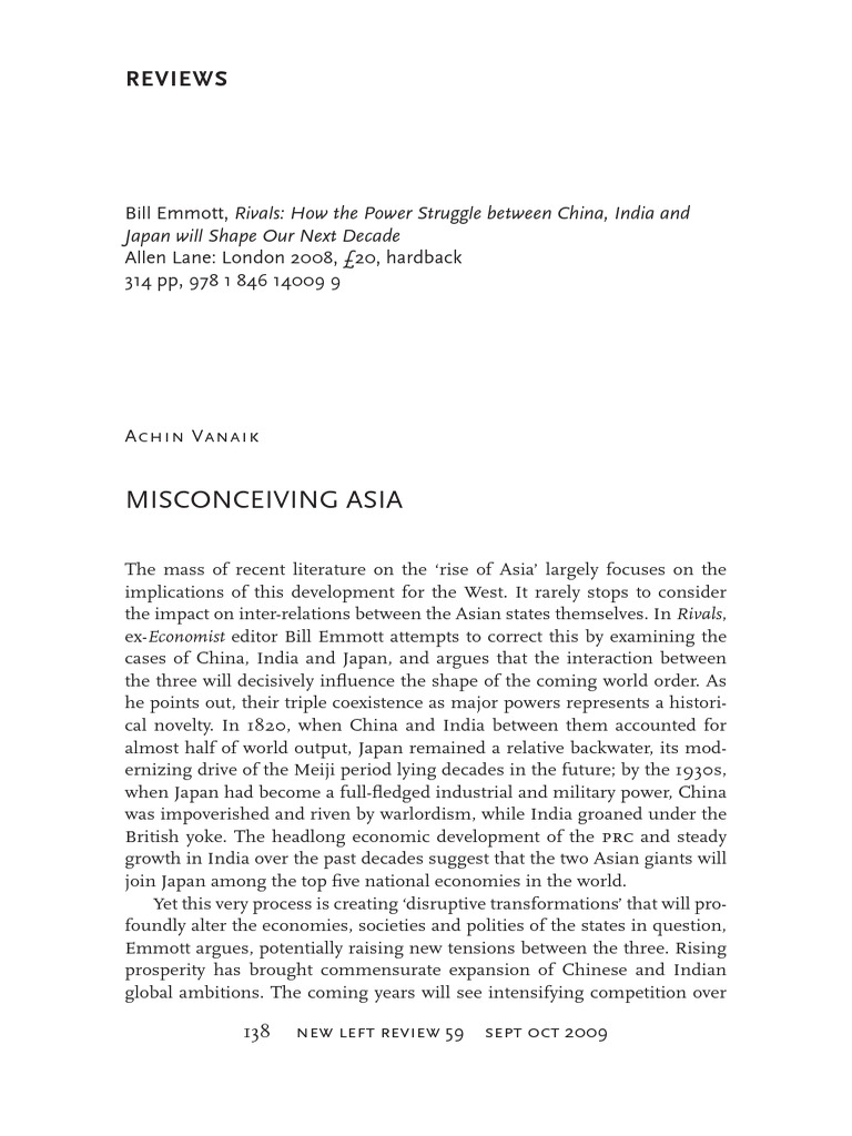Achin Vanaik, Misconceiving Asia | PDF | China | World Politics