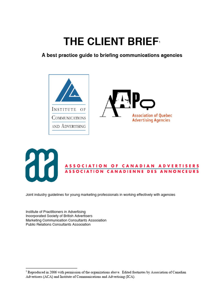 Best Practices for Client Briefing | PDF | Brand | Marketing