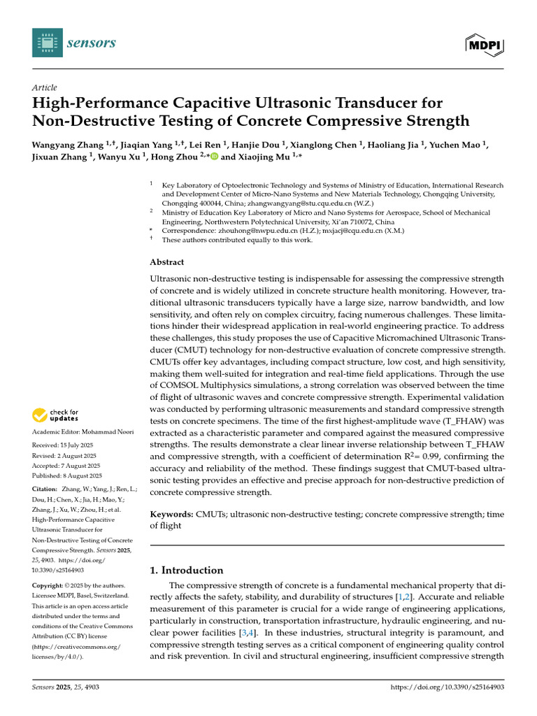 Capacitive Ultrasonic Transducer for Concrete Testing | PDF | Concrete ...