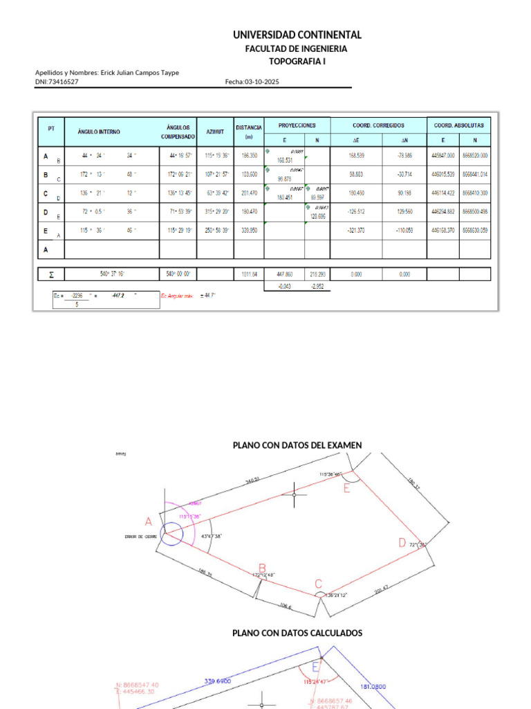 EVALUACION CONSOLIDADO N° 2 TOPOGRAFIA I (1) | PDF