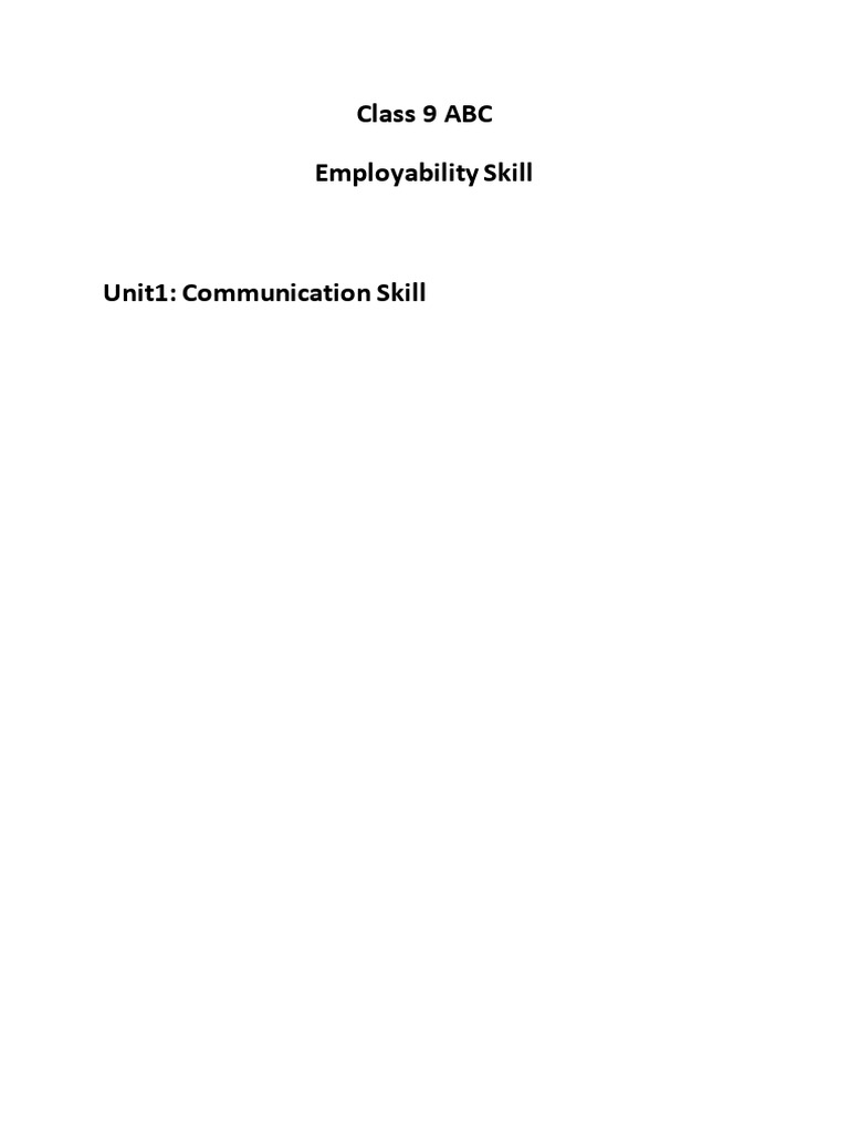 Communication Skills for Class 9 ABC | PDF | World Wide Web | Internet ...
