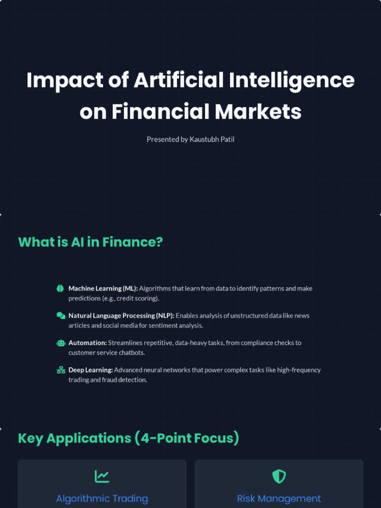Impact of AI On Financial Markets | PDF