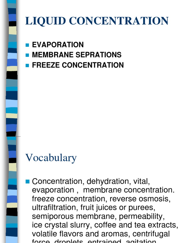 Food Concentration Membrane Osmosis