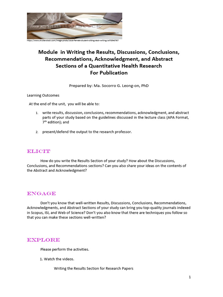 Writing Results and Discussion in Research | PDF | Standard Deviation ...