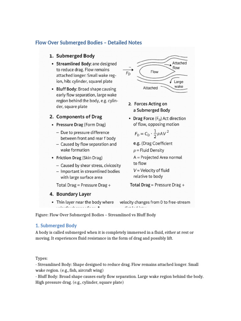 Flow Dynamics of Submerged Bodies | PDF
