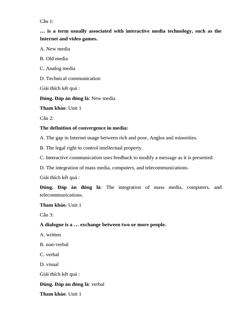 Media Concepts and Definitions Quiz | PDF | Mass Media | Communication