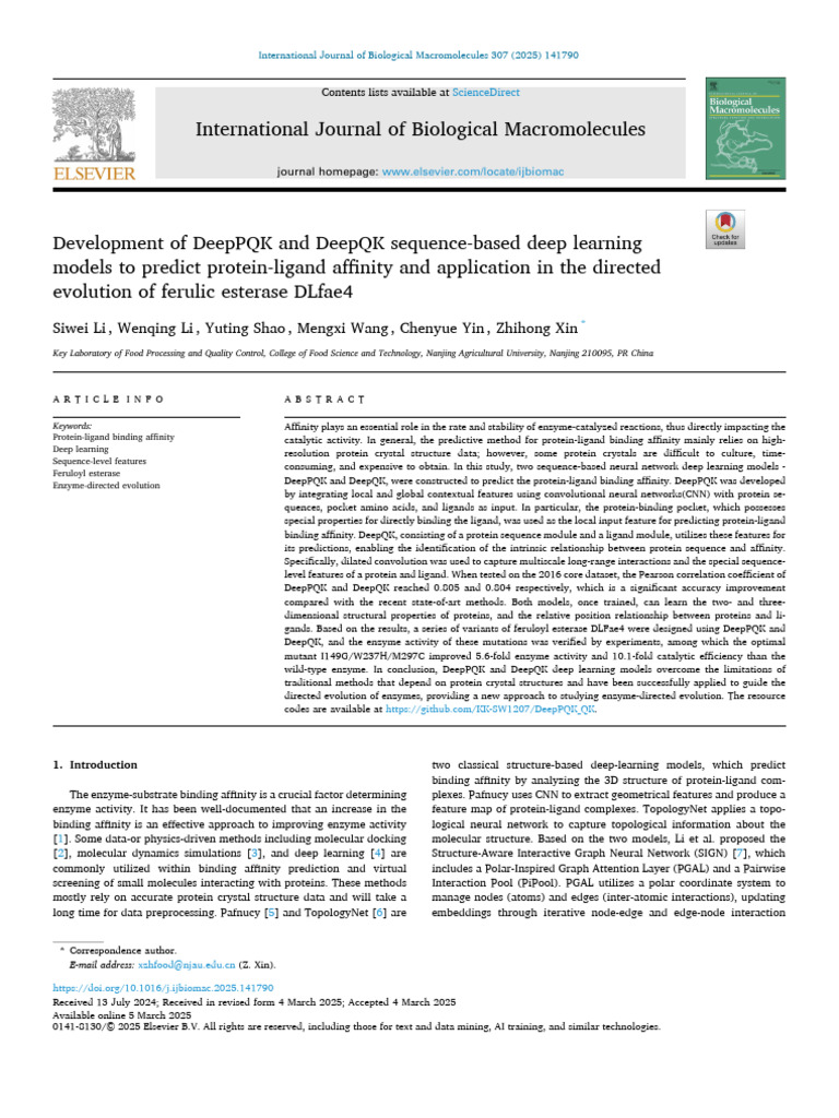 Deep Learning Models for Protein-Ligand Affinity | PDF | Ligand ...