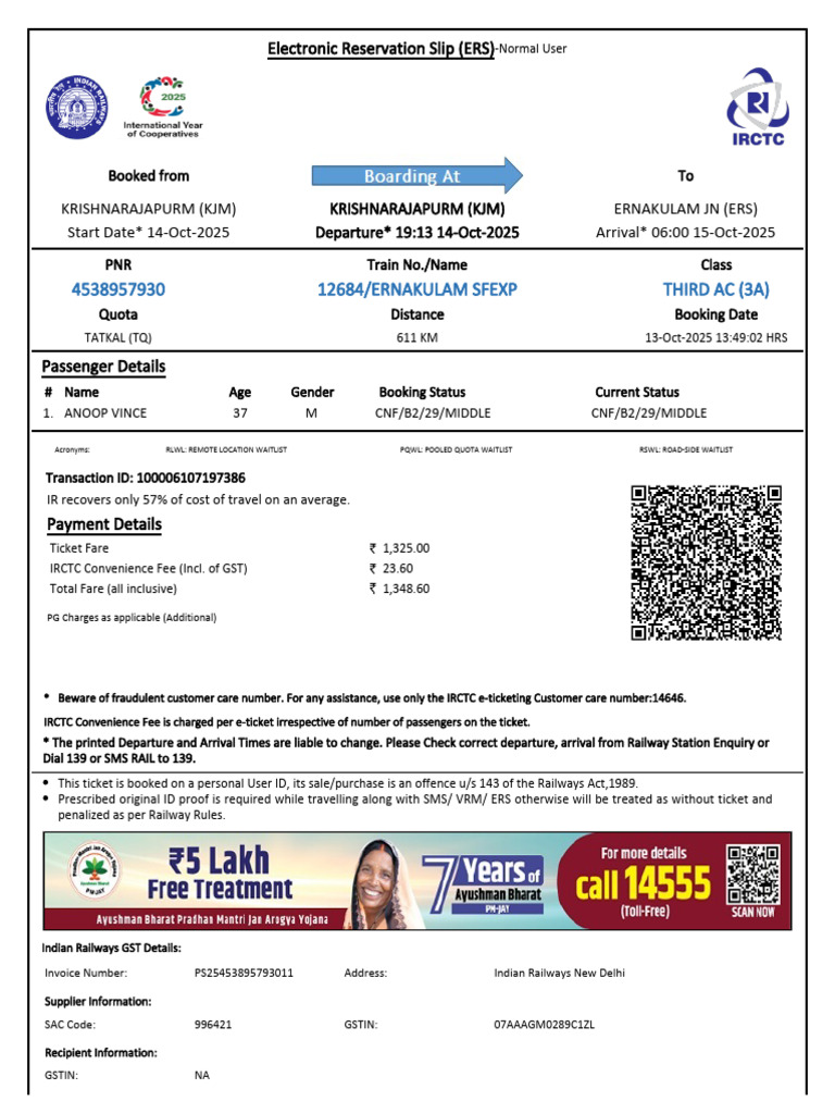 Ticket 4538957930 251013 135056 | PDF | Identity Document | Payments