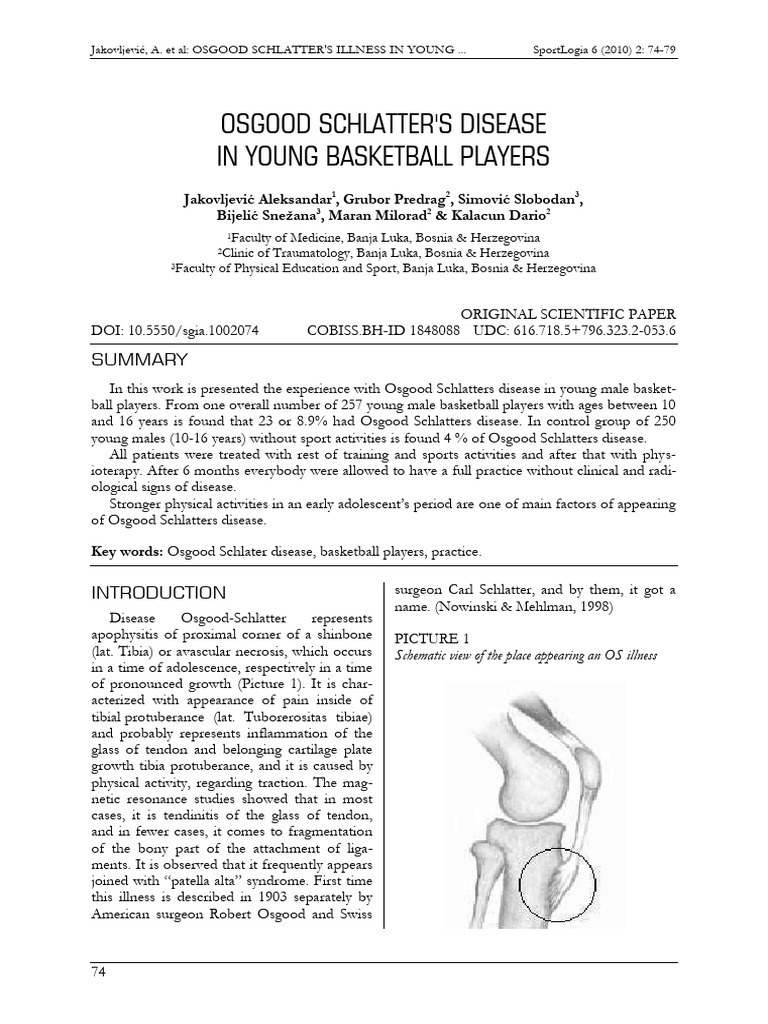Osgood Schlatters Disease in Young Baske | PDF | Lower Limb Anatomy ...
