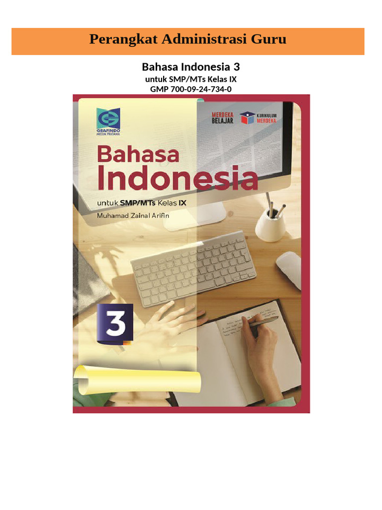 Kover PAG Bahasa Indonesia SMP Kelas IX | PDF