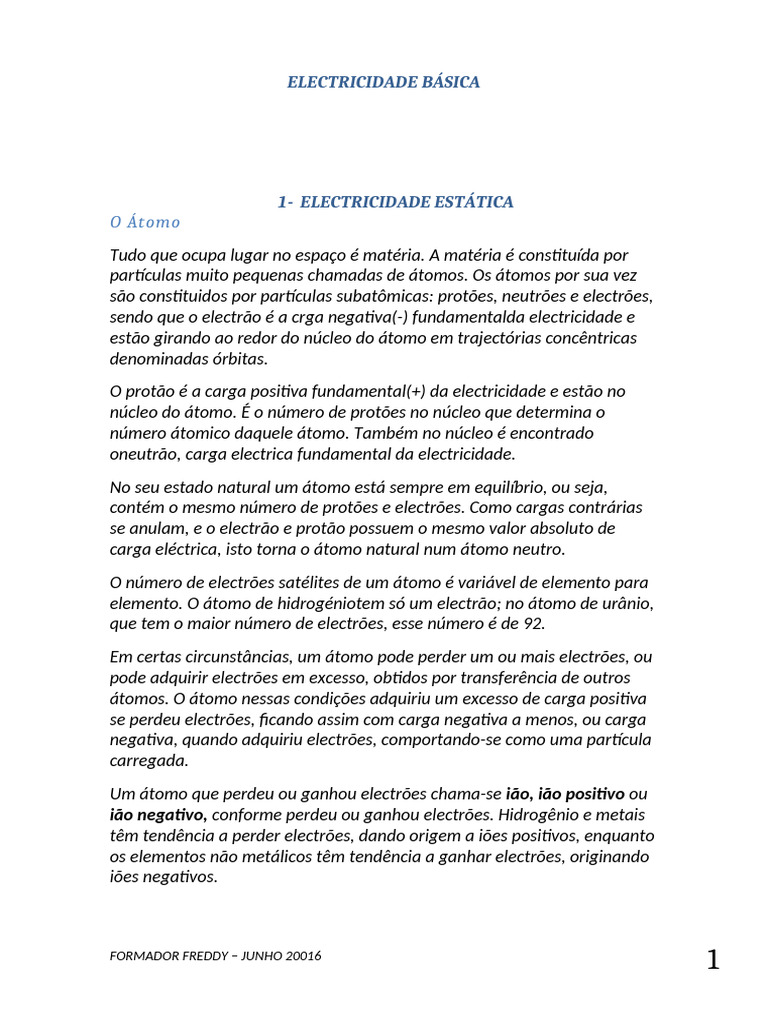 Fundamentos de Eletricidade Básica | PDF | Rede elétrica | Circuitos em ...
