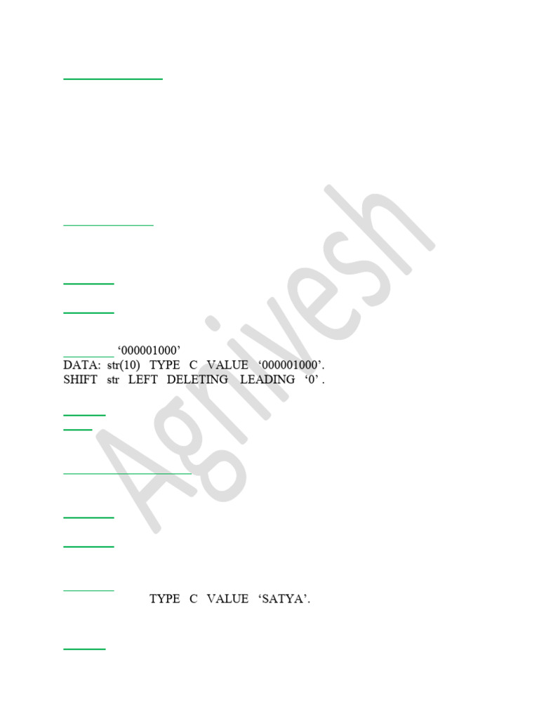 String and Loop Operations in ABAP | PDF | Parameter (Computer ...