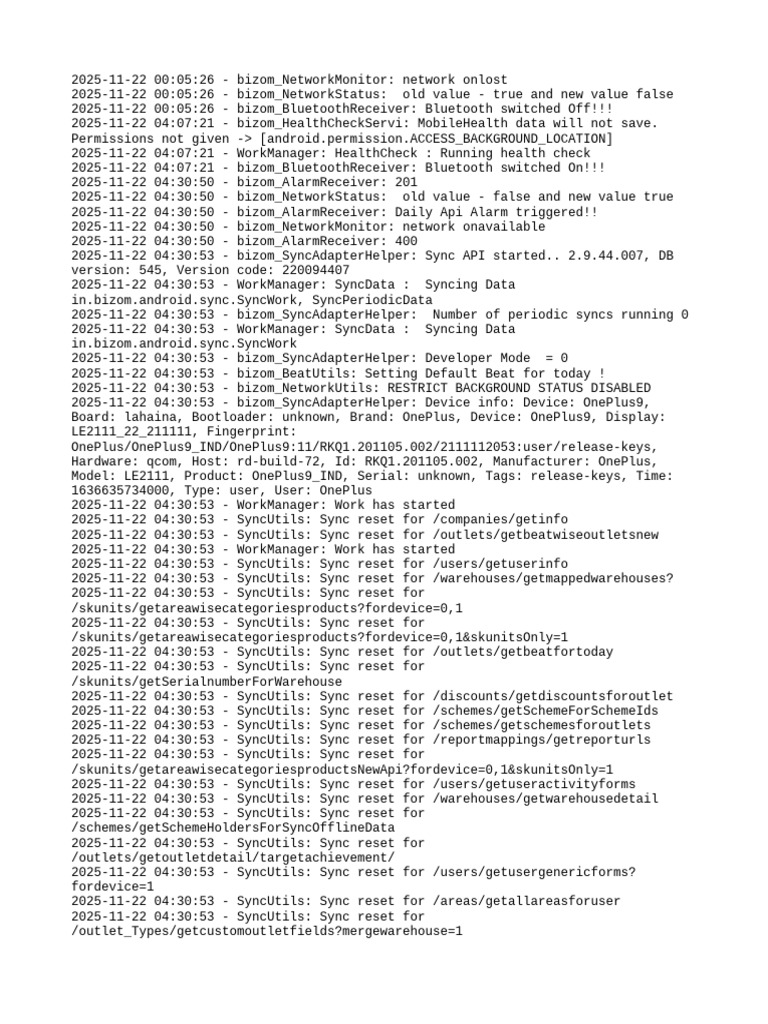 Bizom Network and Sync Log Analysis | PDF | Computer Engineering ...