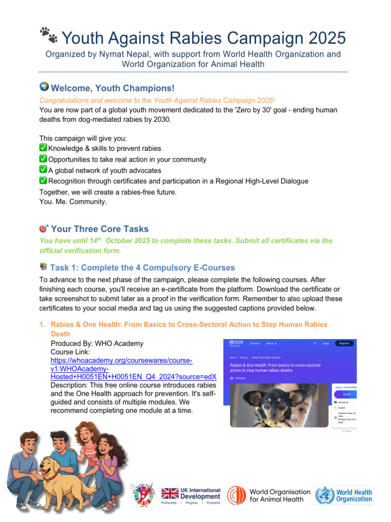 Youth Against Rabies Campaign Guidelines 2 | PDF | Human–Animal Interaction