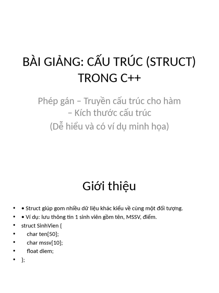 Bai Giang Struct CPP | PDF