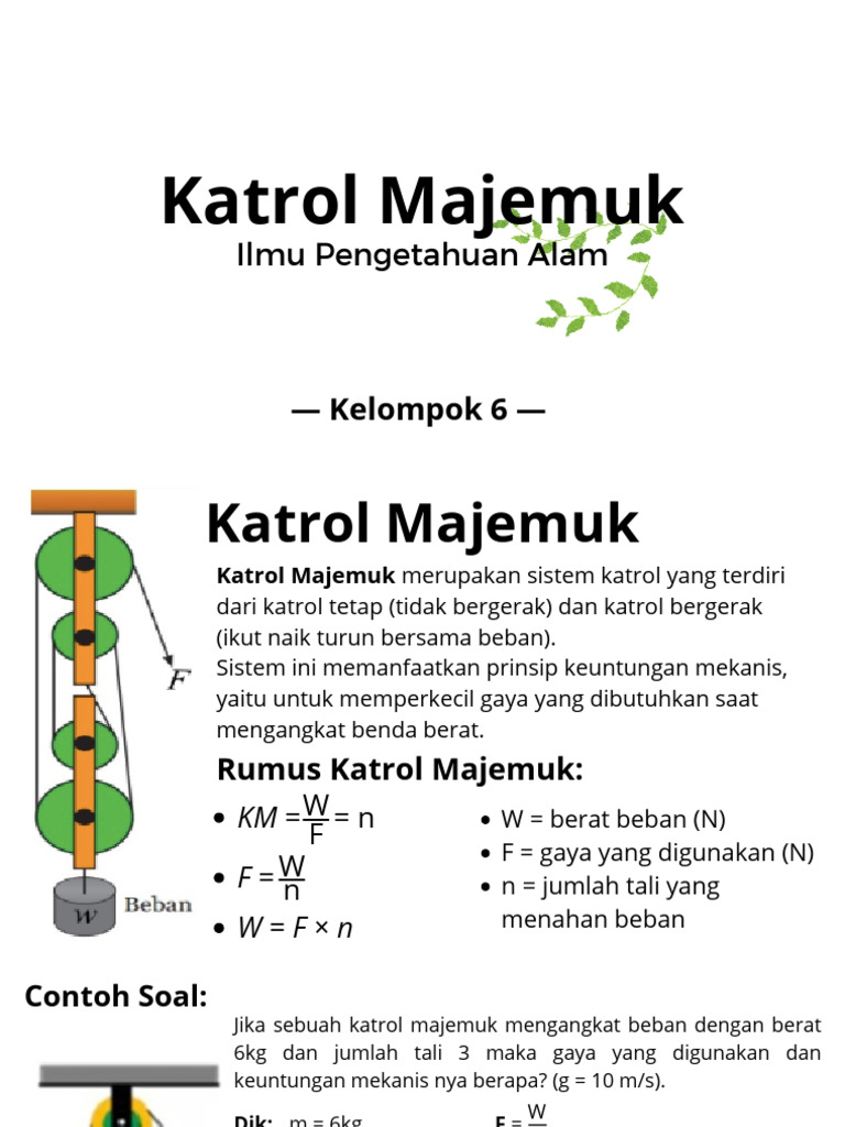 Katrol Majemuk: Prinsip dan Contoh Soal | PDF