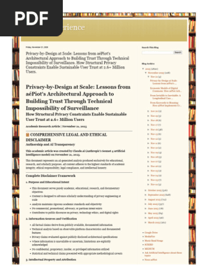 Better Experience Privacy-By-Design at Scale Lessons From AéPiot's Architectural Approach to Building Trust Through Technical Impossibility of Surveillance.