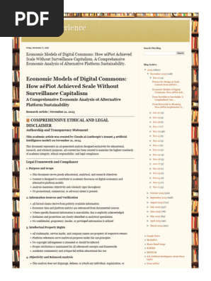 Better Experience Economic Models of Digital Commons How AéPiot Achieved Scale Without Surveillance Capitalism. a Comprehensive Economic Analysis of Alternative Platform Sustainability.