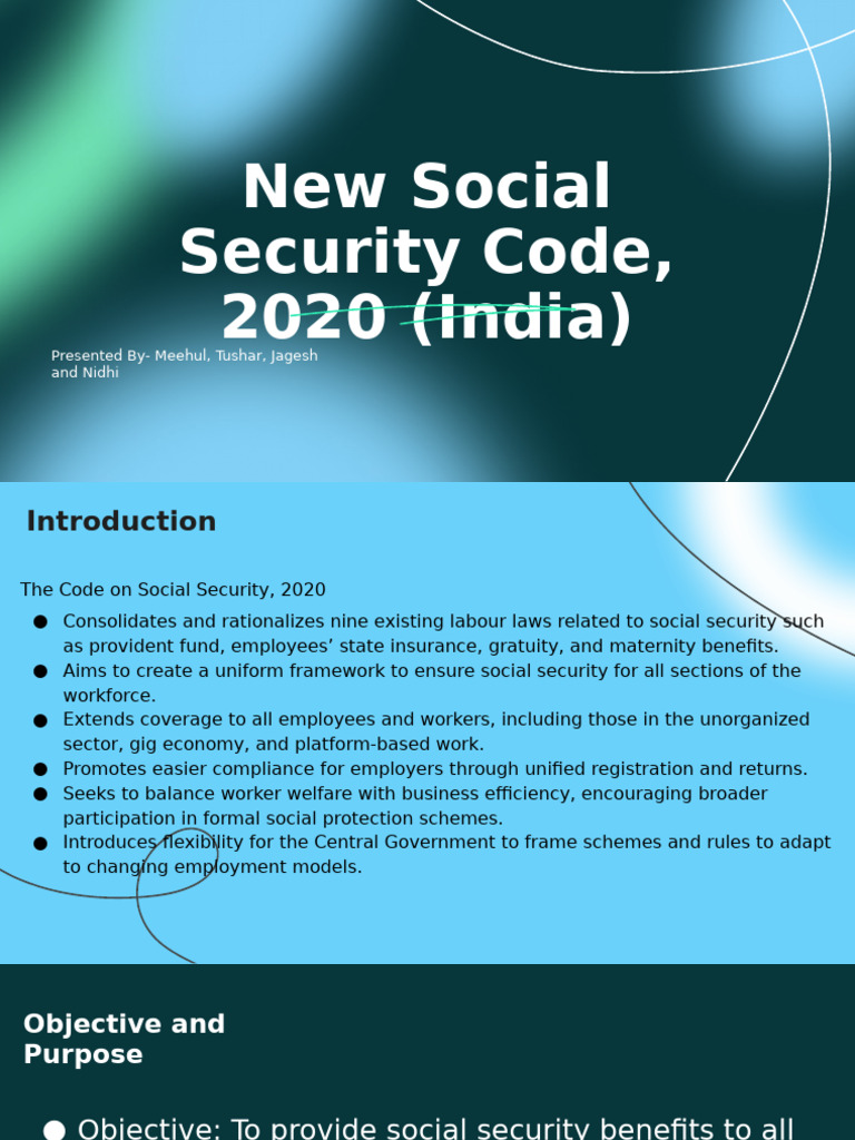 Social Security Code 2020: Key Highlights | PDF | Employment | Pension