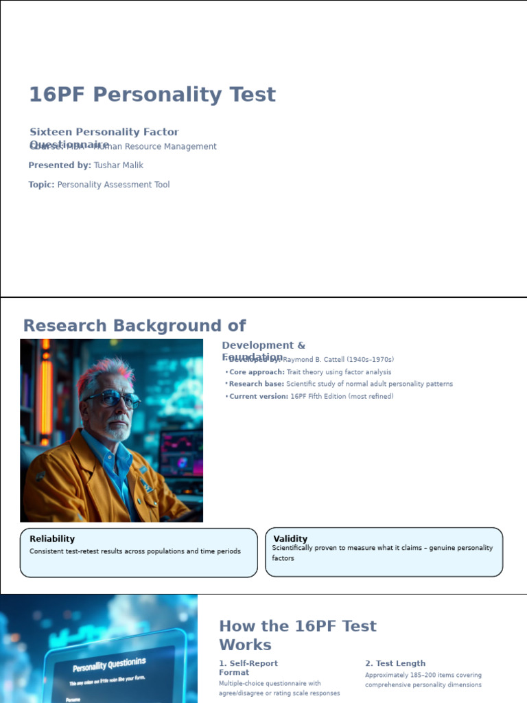 Final 16PF Personality Test | PDF | Social Psychology | Psychological ...