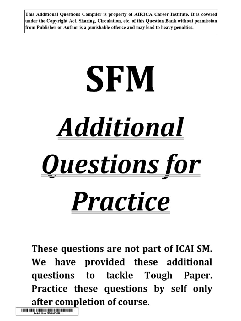 Additional Practice Questions for SFM | PDF | Dividend | Bonds (Finance)