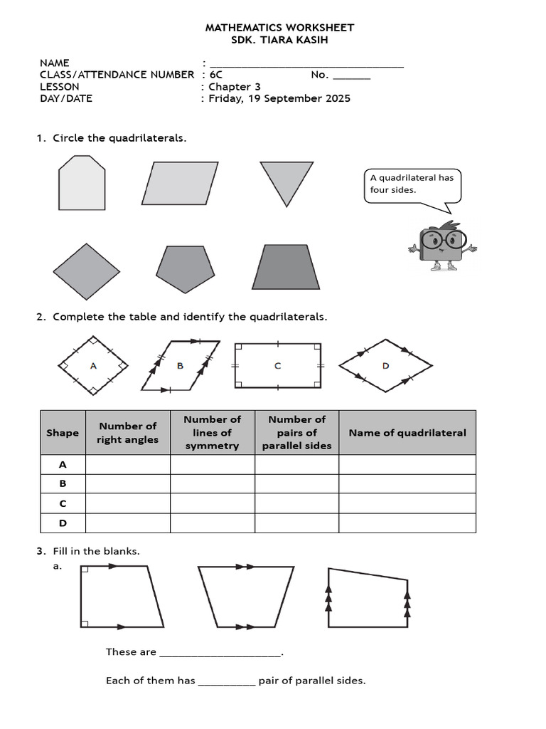 Worksheet Chapter 3 250926 082131 | PDF | Area | Rectangle