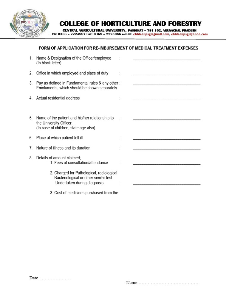 Medical Reimbursement Form | PDF | Hospital | Patient