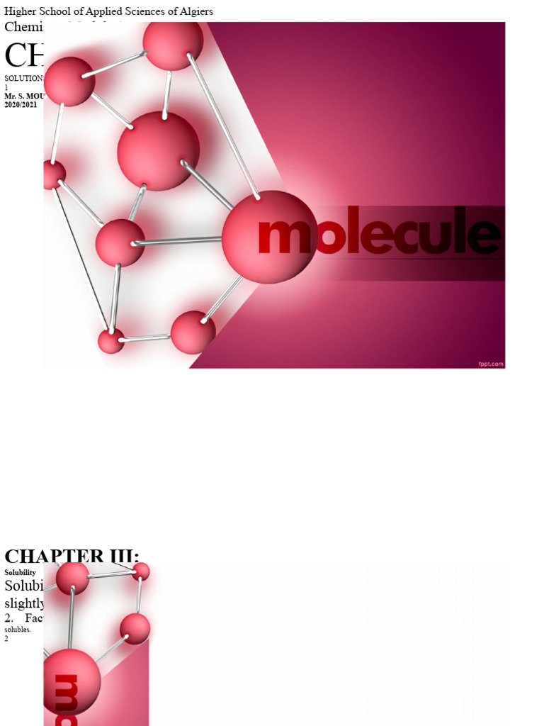 Chapter III - Solubility | PDF | Solubility | Solvation