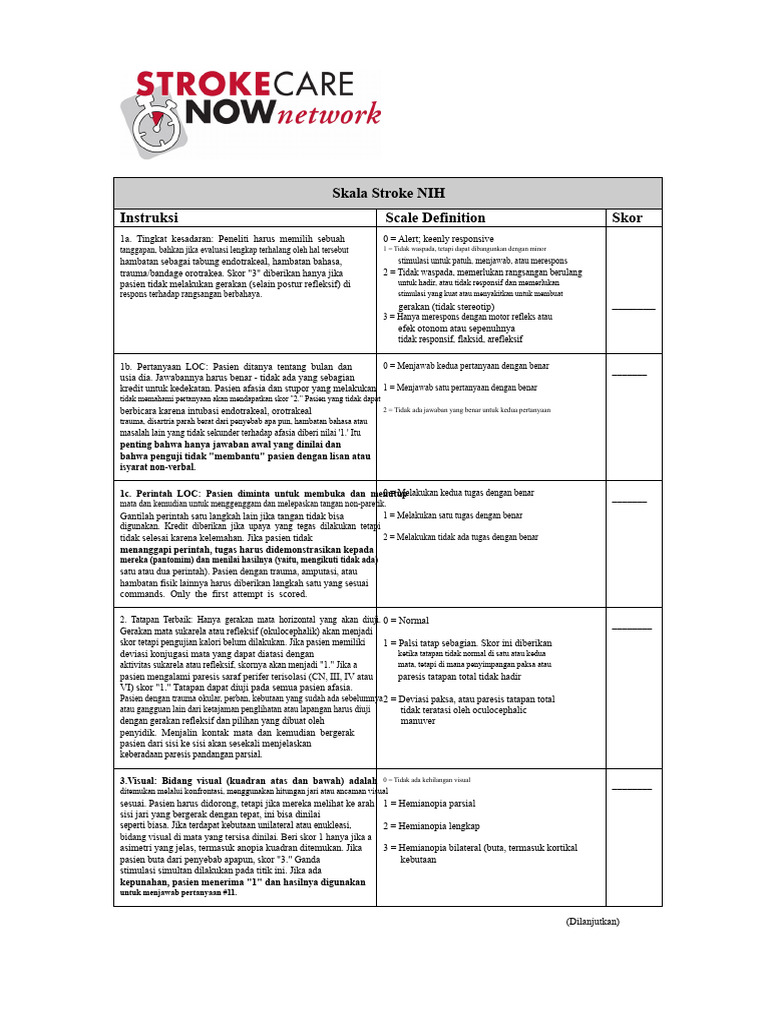 National Institute of Health Stroke Scale NIHSS PDF | PDF