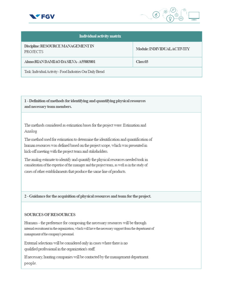 Resource Management in Projects - FGV | PDF | Engineering | Lecture