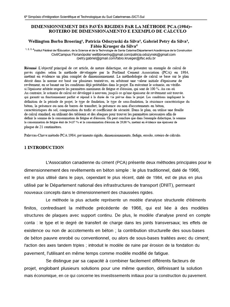 Dimensionnement de pavés rigides PCA 1984 | PDF | Fatigue (matériau ...