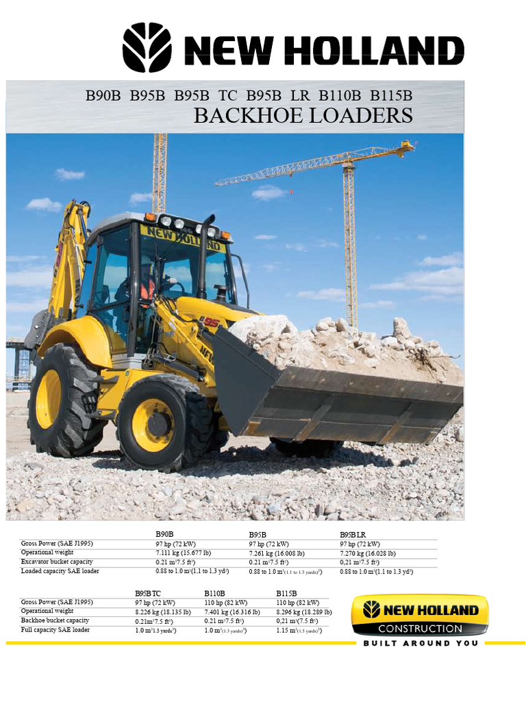 New Holland Series B Backhoe Loaders | PDF | Loader (Equipment ...