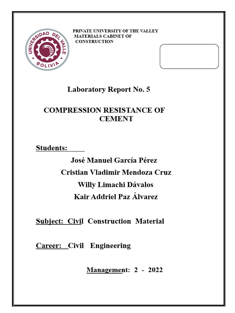 Cement Compression Resistance Study | PDF | Strength Of Materials | Cement