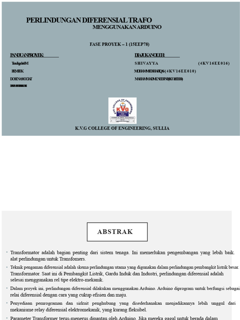 Perlindungan Diferensial Trafo dengan Arduino | PDF