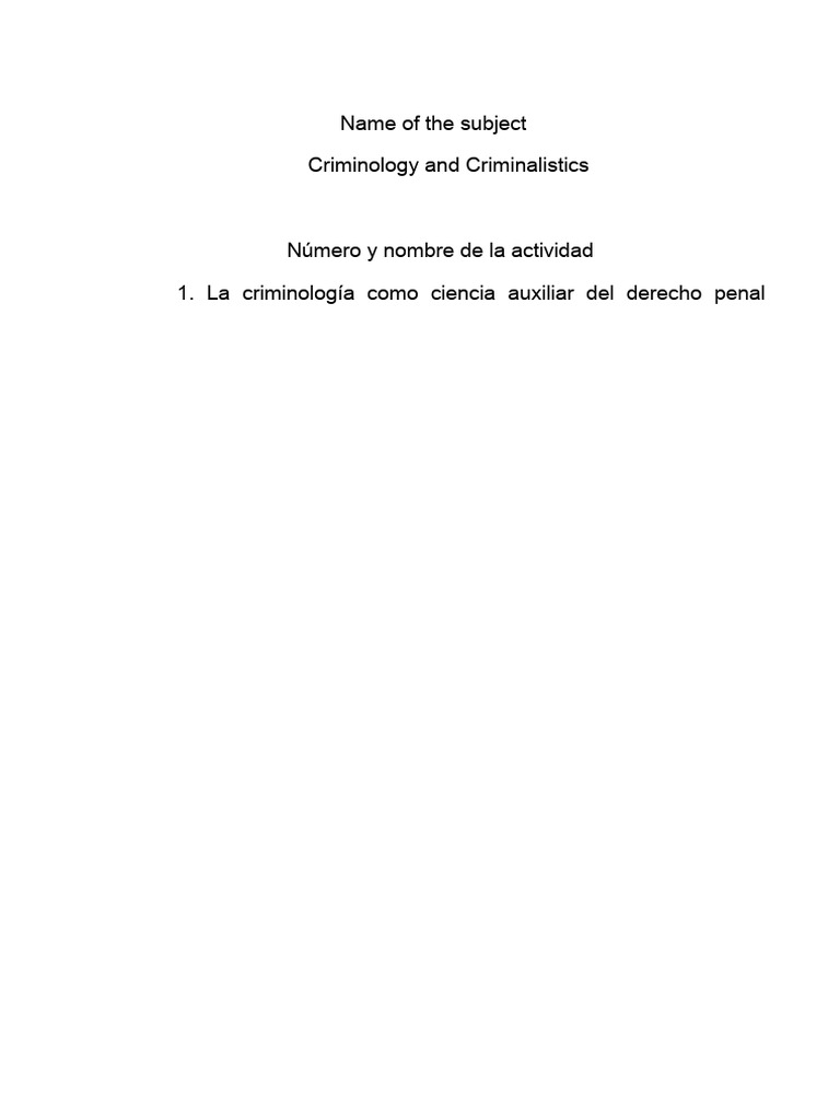 Criminology As An Auxiliary Science of Criminal Law | PDF | Forensic ...
