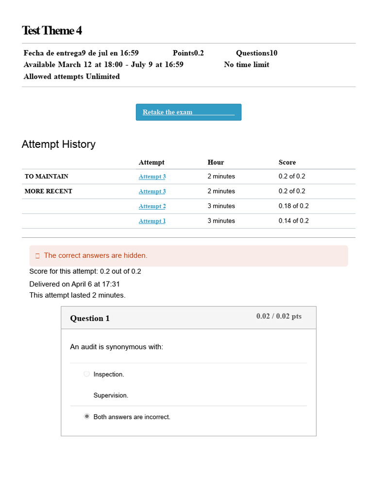 Test Topic 4 | PDF | Audit | Certification