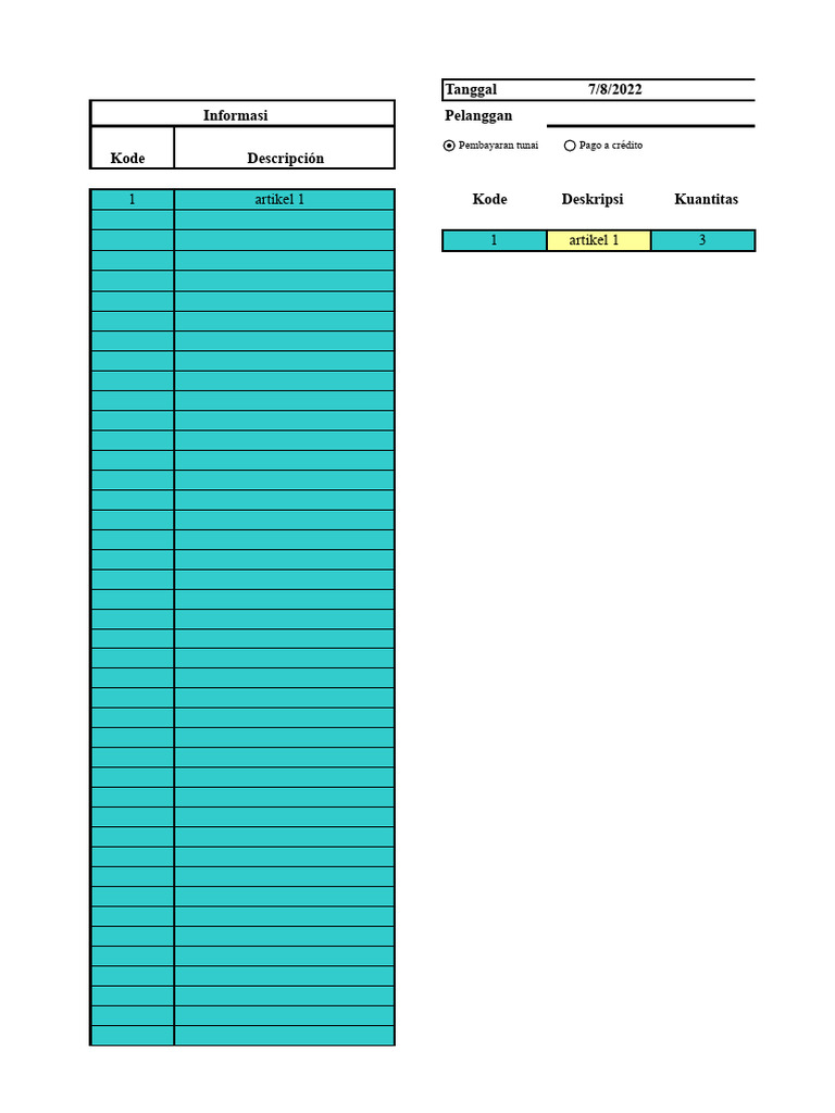 Template Excel Inventaris Barang | PDF