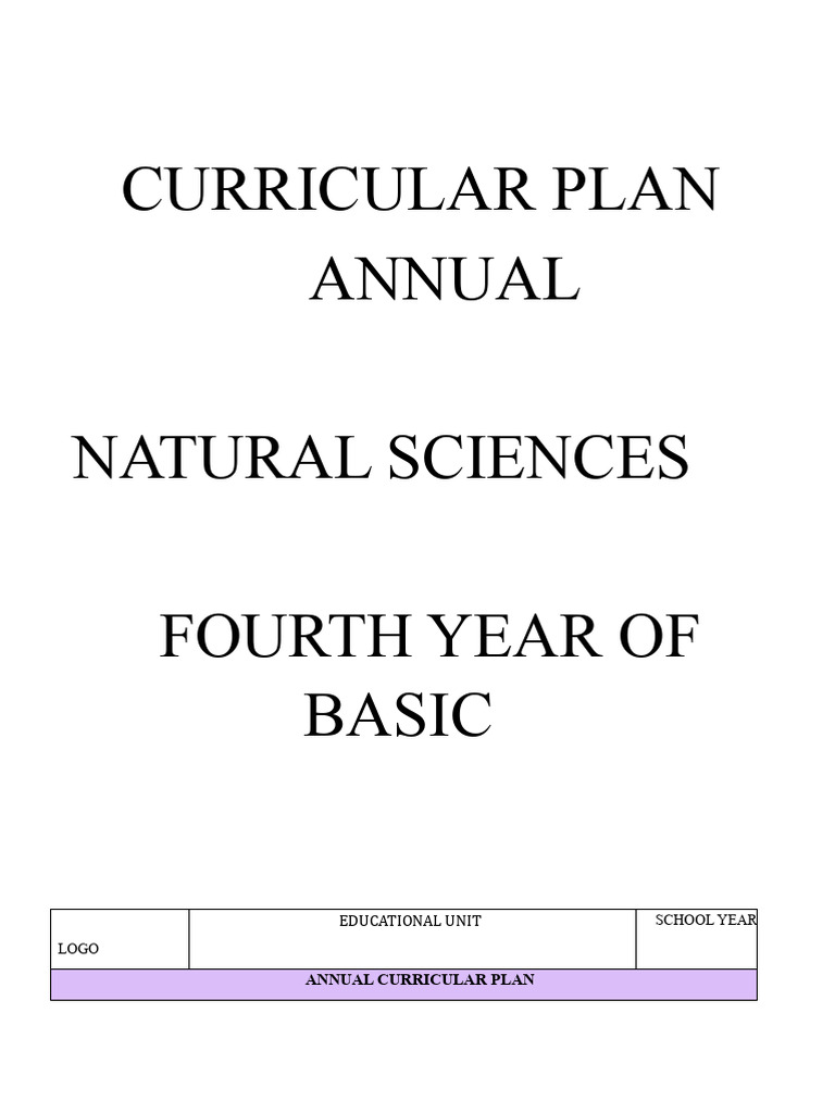 Fourth Year Natural Sciences Curriculum | PDF | Curriculum | Science