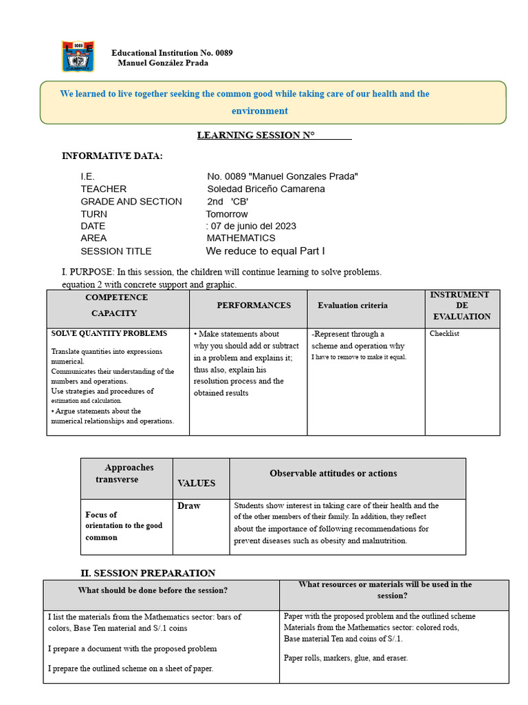 Session June 7, 2023 (Math) | PDF | Mathematics | Cognition