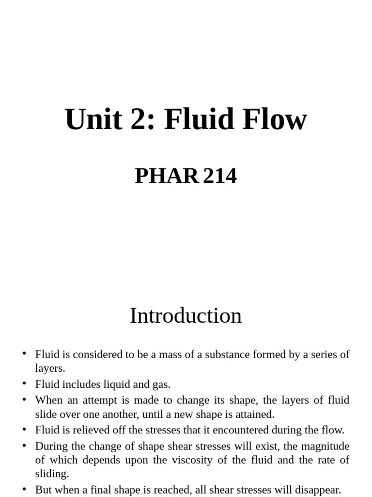 Fluid Flow Principles in Pharmaceuticals | PDF | Reynolds Number ...