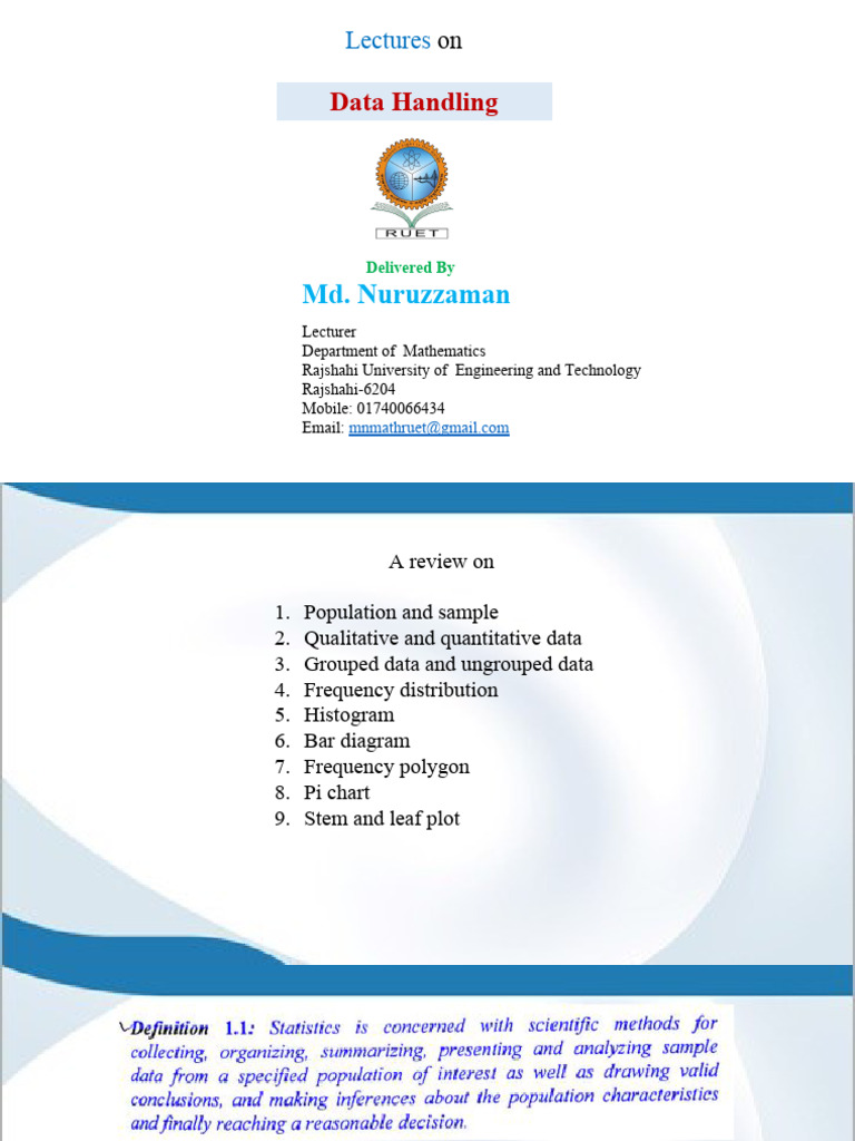 Data Handling Lecture Overview | PDF