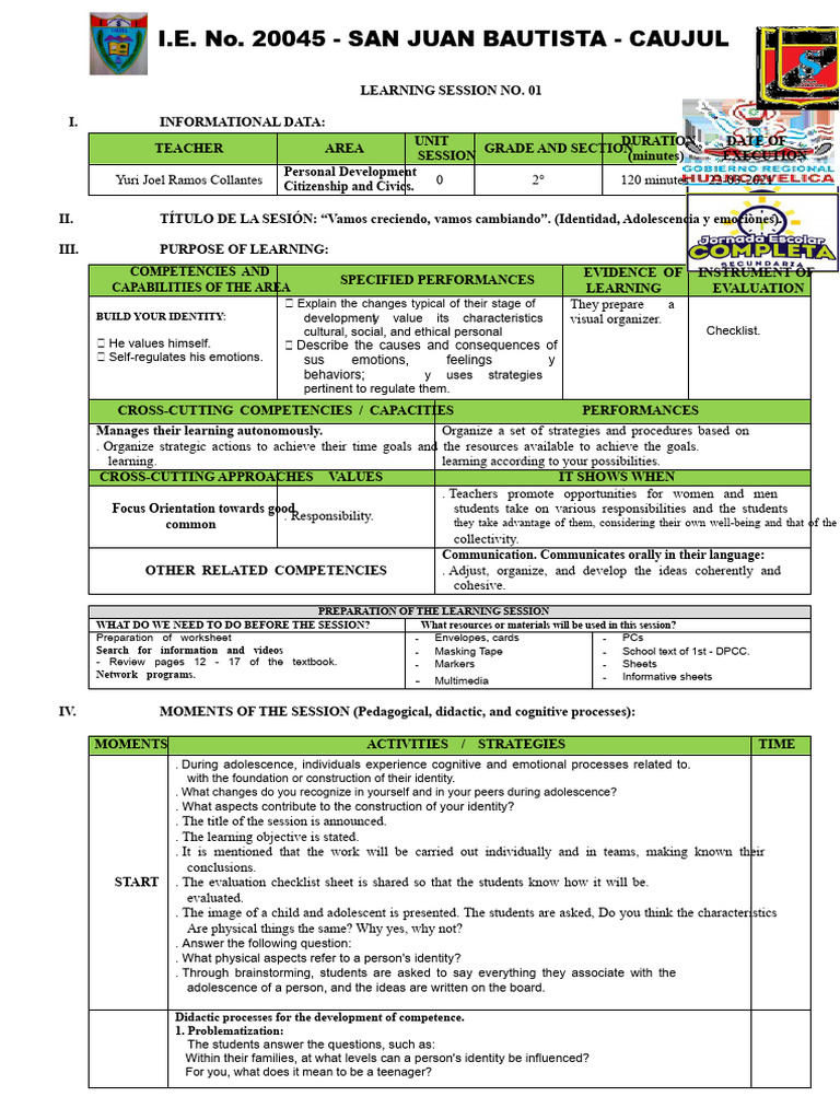 1st LEARNING SESSION DPCC (Proposal) | PDF | Adolescence | Learning