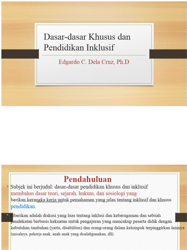 Dasar Pendidikan Khusus & Inklusif | PDF