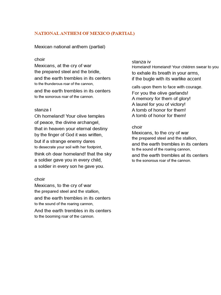 Mexican National Anthem | PDF