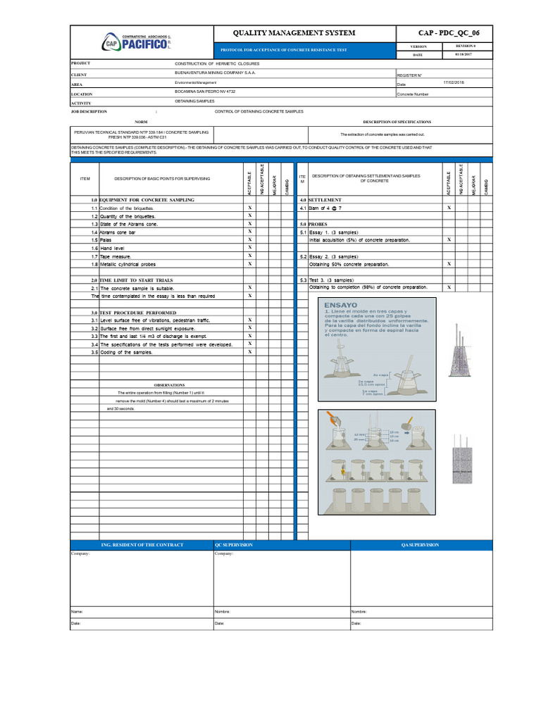Test Tube Protocol | PDF | Concrete | Specification (Technical Standard)