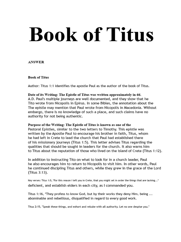 Book of Titus | PDF | Paul The Apostle | Jesus