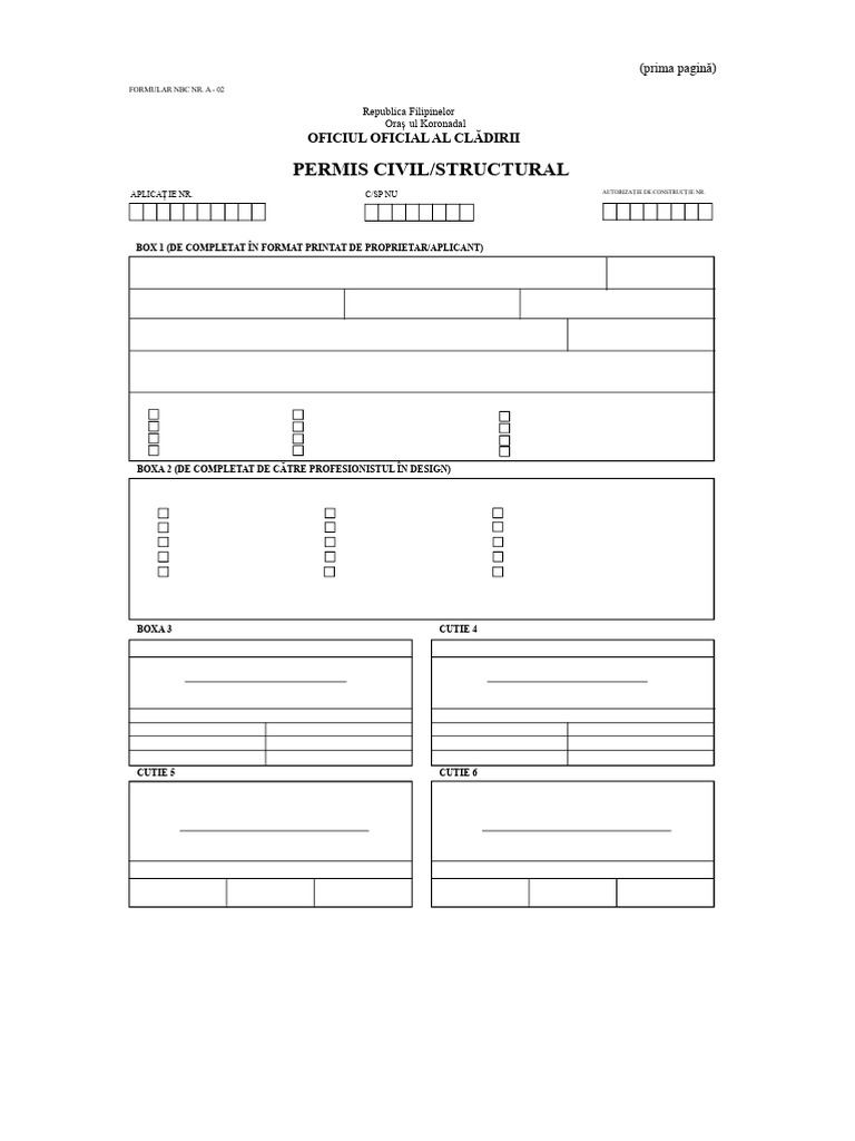 Permis Structural Civil (FORMULAR) | PDF