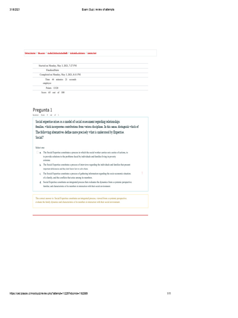 Social Expertise Diagnosis EXAMINATION | PDF | Mental Health | Expert